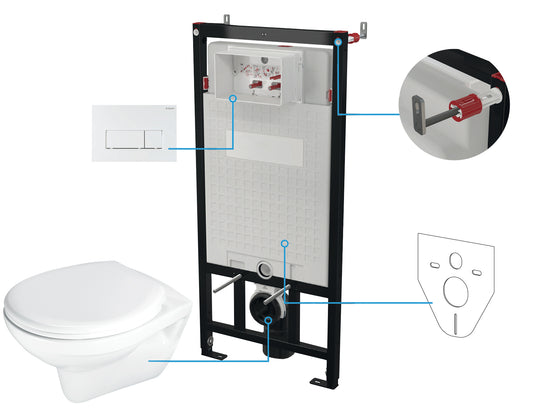 Toilet set, concealed, 6 in 1