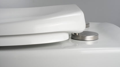 Toilet bowl, with seat, rimless