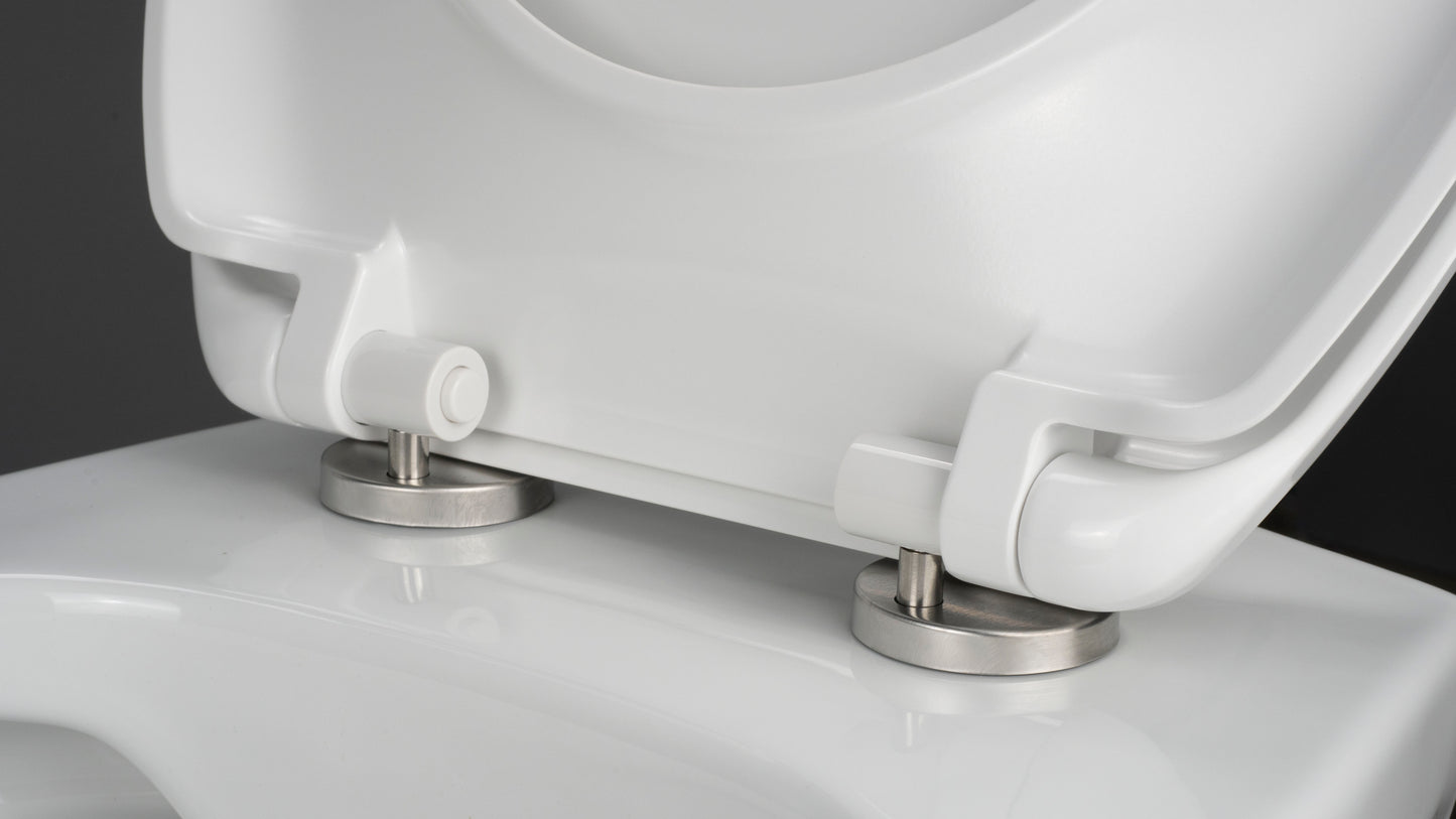 Toilet bowl, with seat, rimless