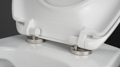 Toilet bowl, with seat, rimless