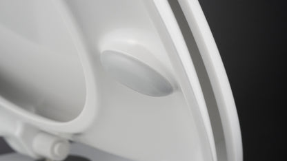 Toilet bowl, with seat, rimless