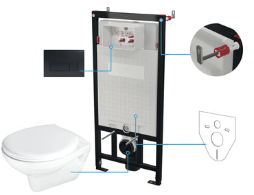 Toilet set, concealed, 6 in 1