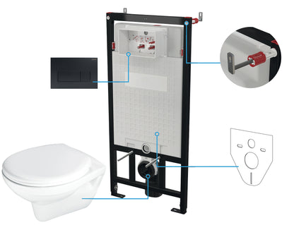 Toilet set, concealed, 6 in 1