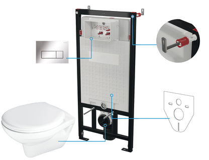 Toilet set, concealed, 6 in 1