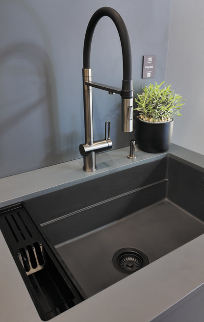 Magnetic granite sink, 1-bowl