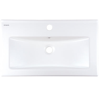 Ceramic washbasin, recessed, with tap shelf