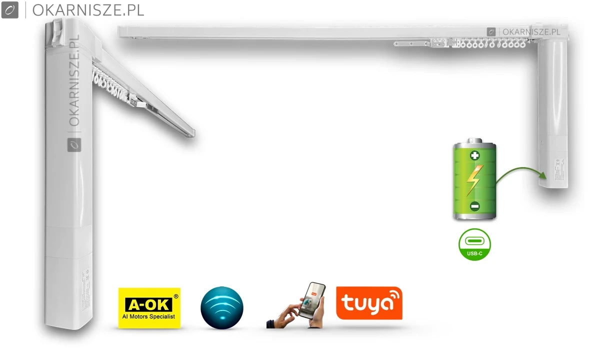 Electric curtain rod AOK AM50 cordless, cordless