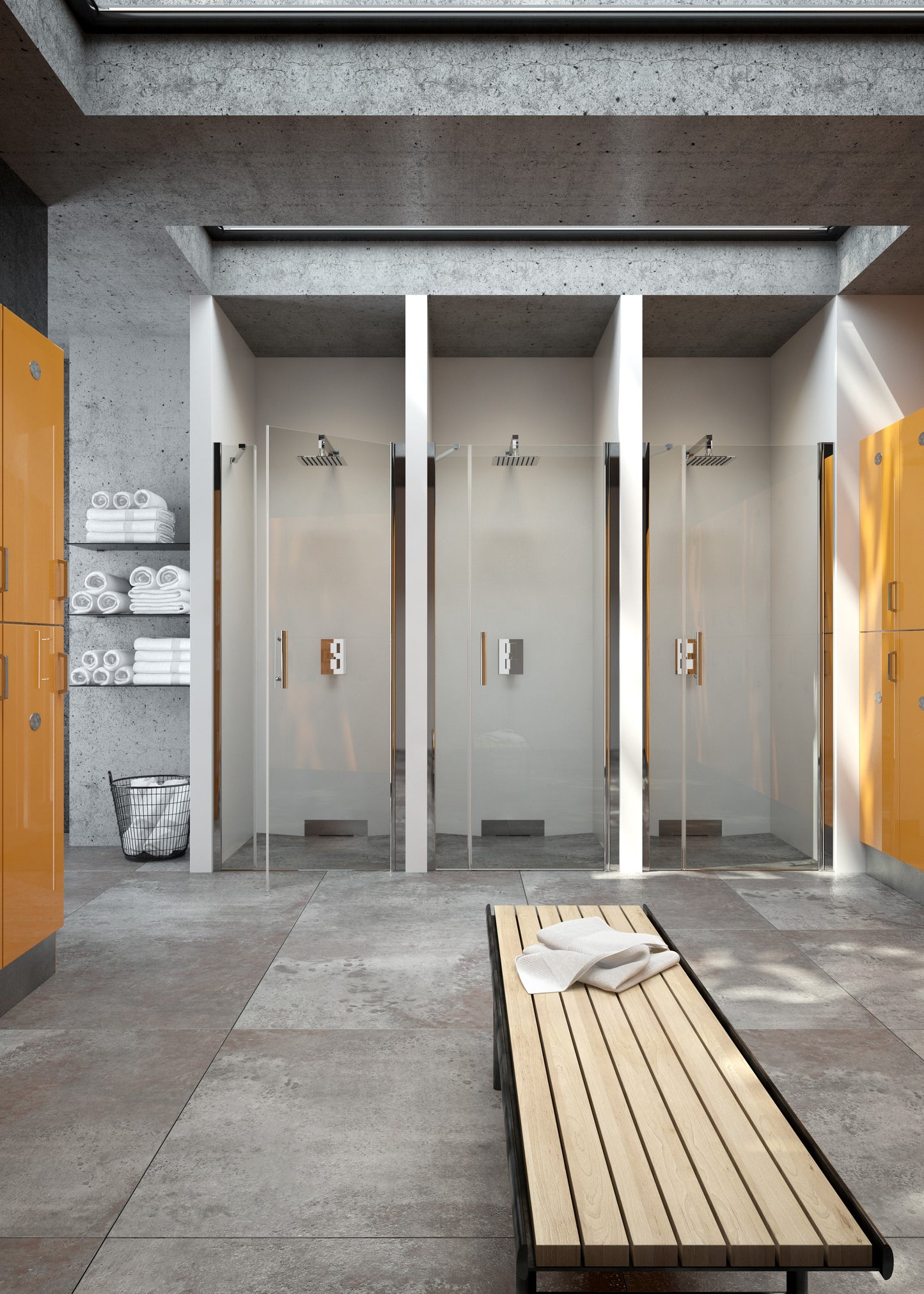 Shower doors, recessed, 90 cm - hinged