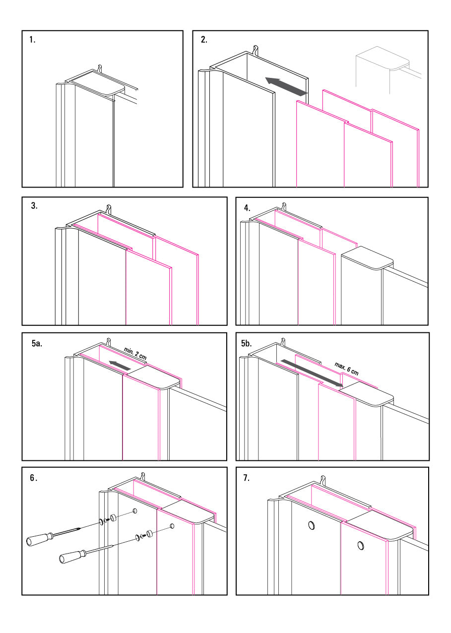 Extension profile, with mounting accessories, 200 cm