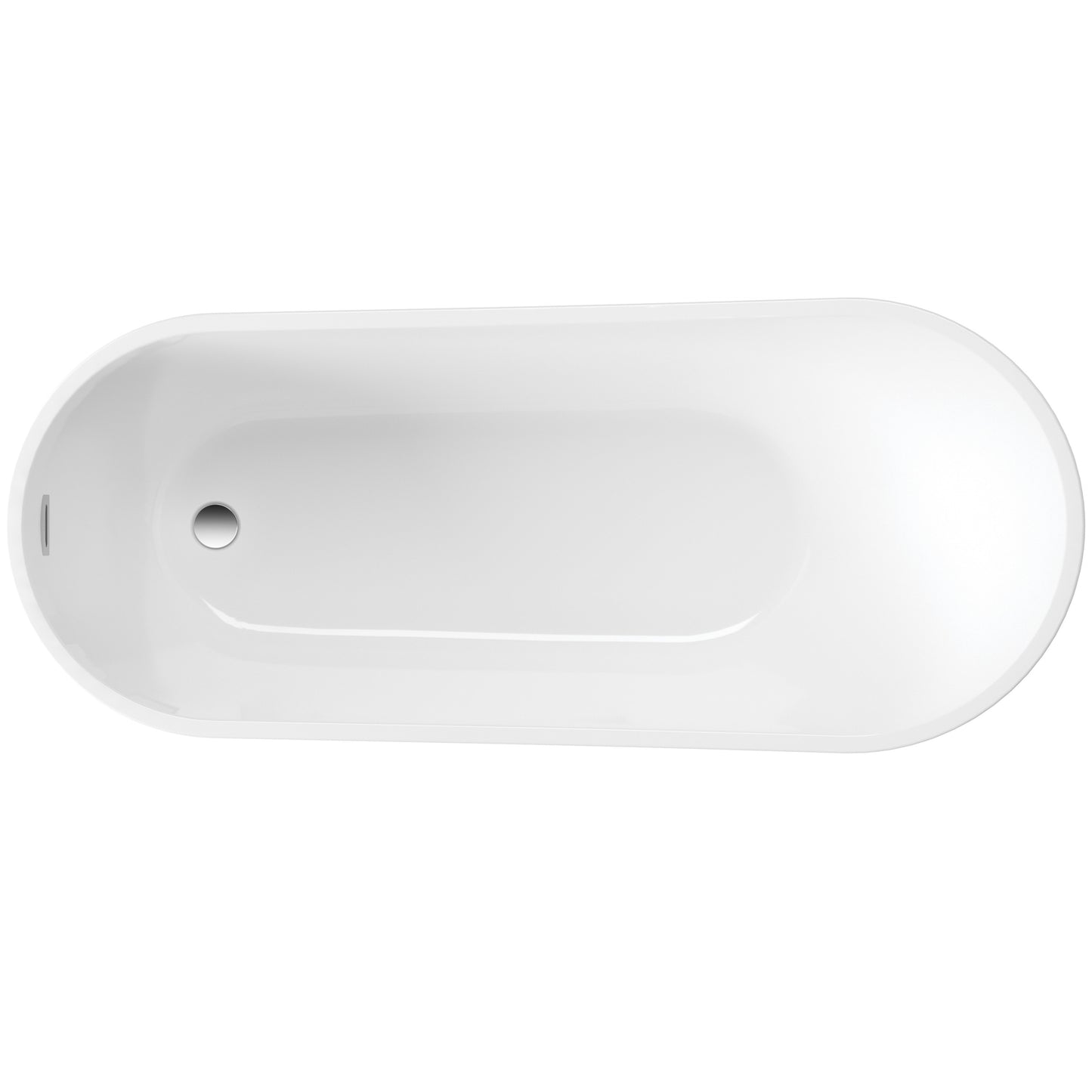 Acrylic bathtub, freestanding, asymmetrical - 160 cm