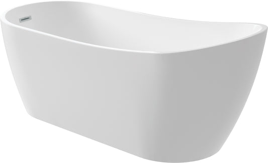 Acrylic bathtub, freestanding, asymmetrical - 150 cm