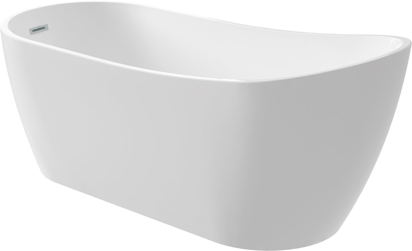 Acrylic bathtub, freestanding, asymmetrical - 160 cm