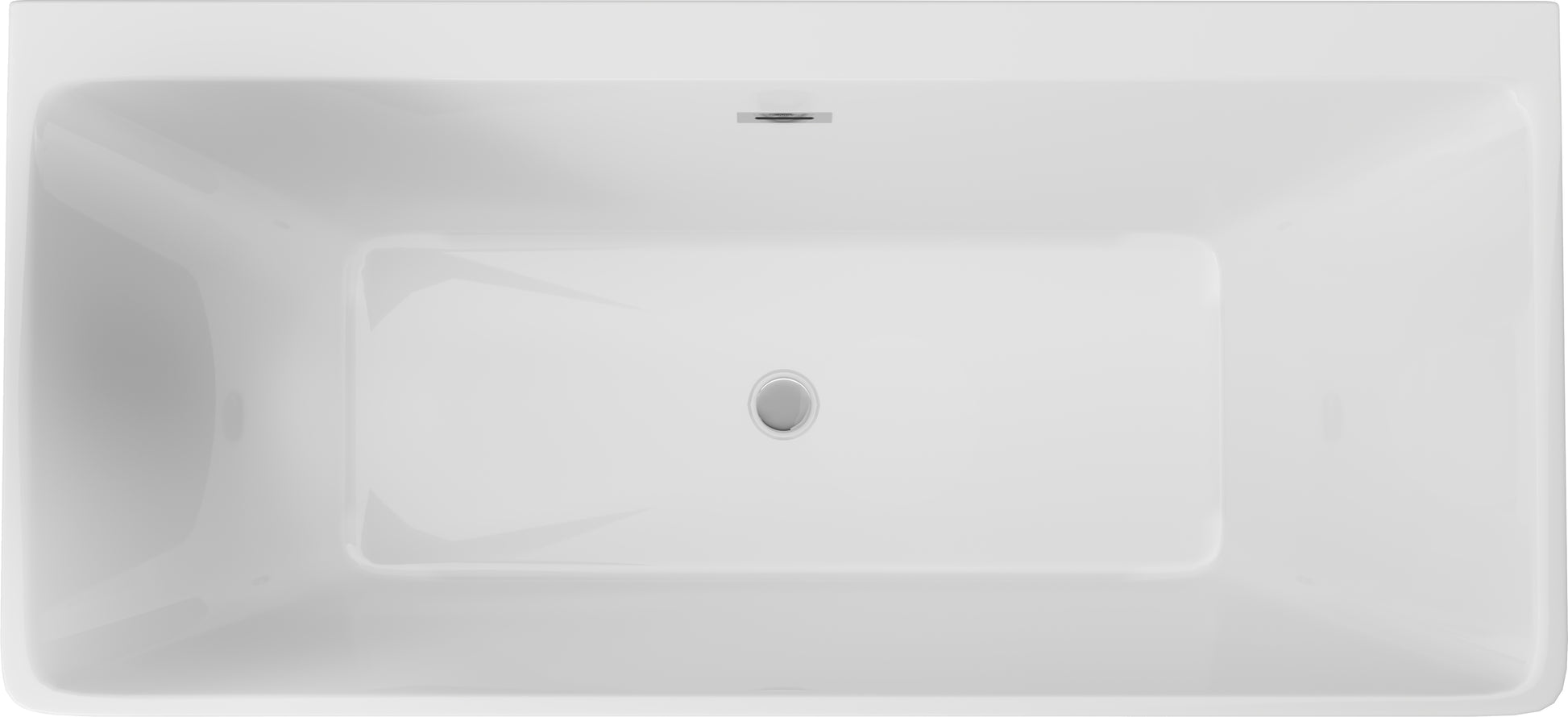 Acrylic bathtub, back-to-wall/freestanding, rectangular - 160 cm