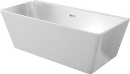 Acrylic bathtub, back-to-wall/freestanding, rectangular - 160 cm