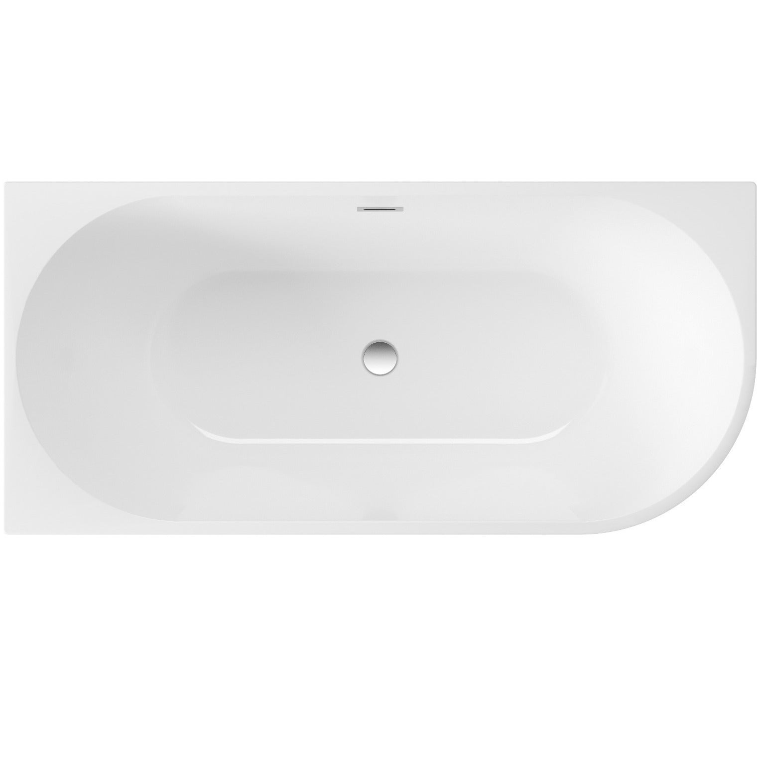 Acrylic bathtub, corner/free-standing, left - 150 cm