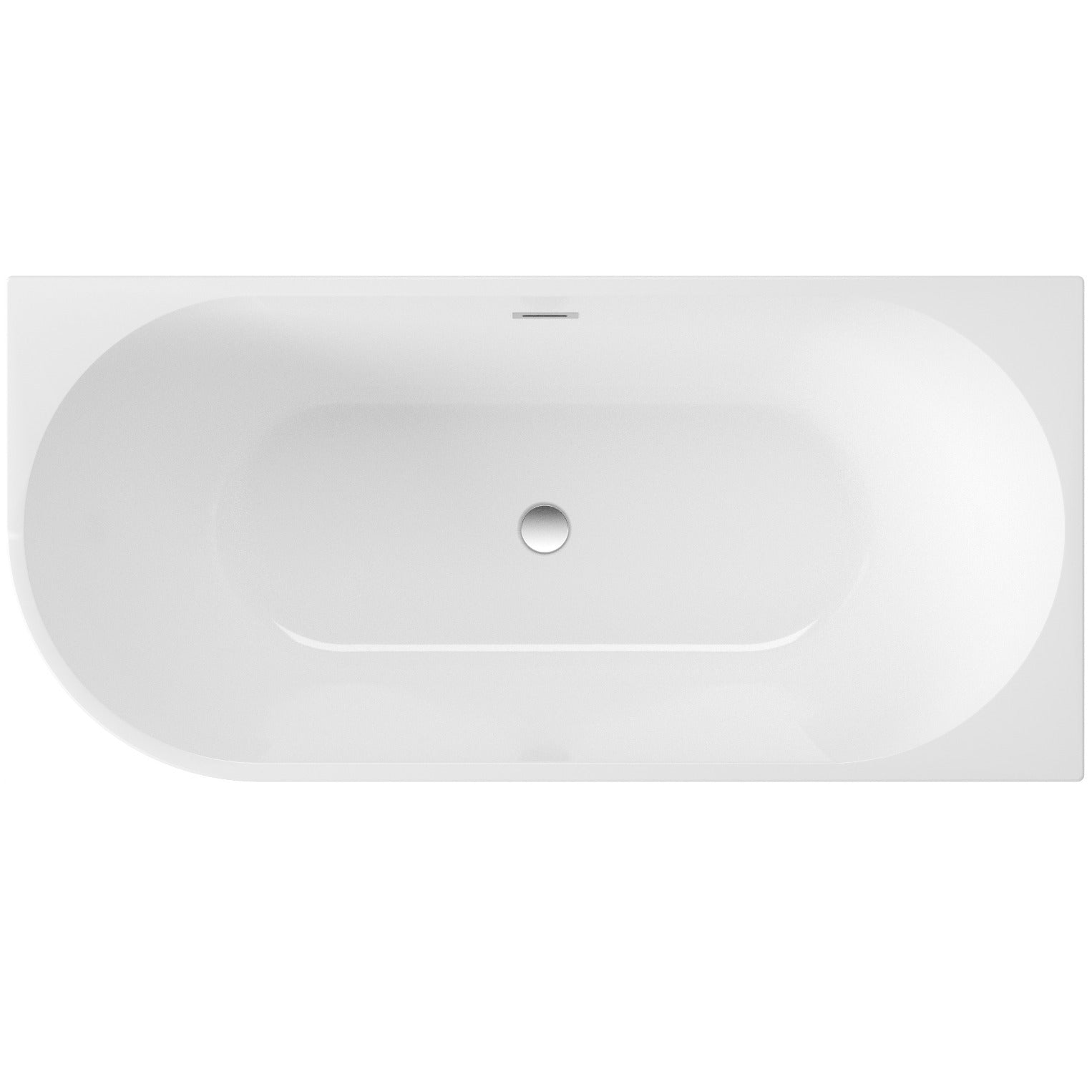 Acrylic bathtub, corner/free-standing, right - 150 cm