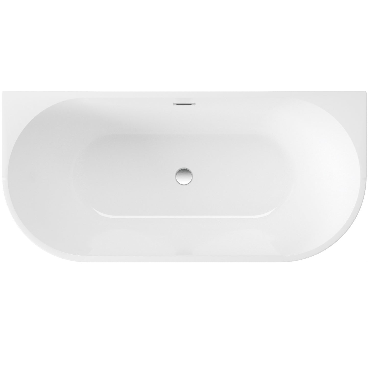 Acrylic bathtub, back-to-wall/freestanding - 170 cm
