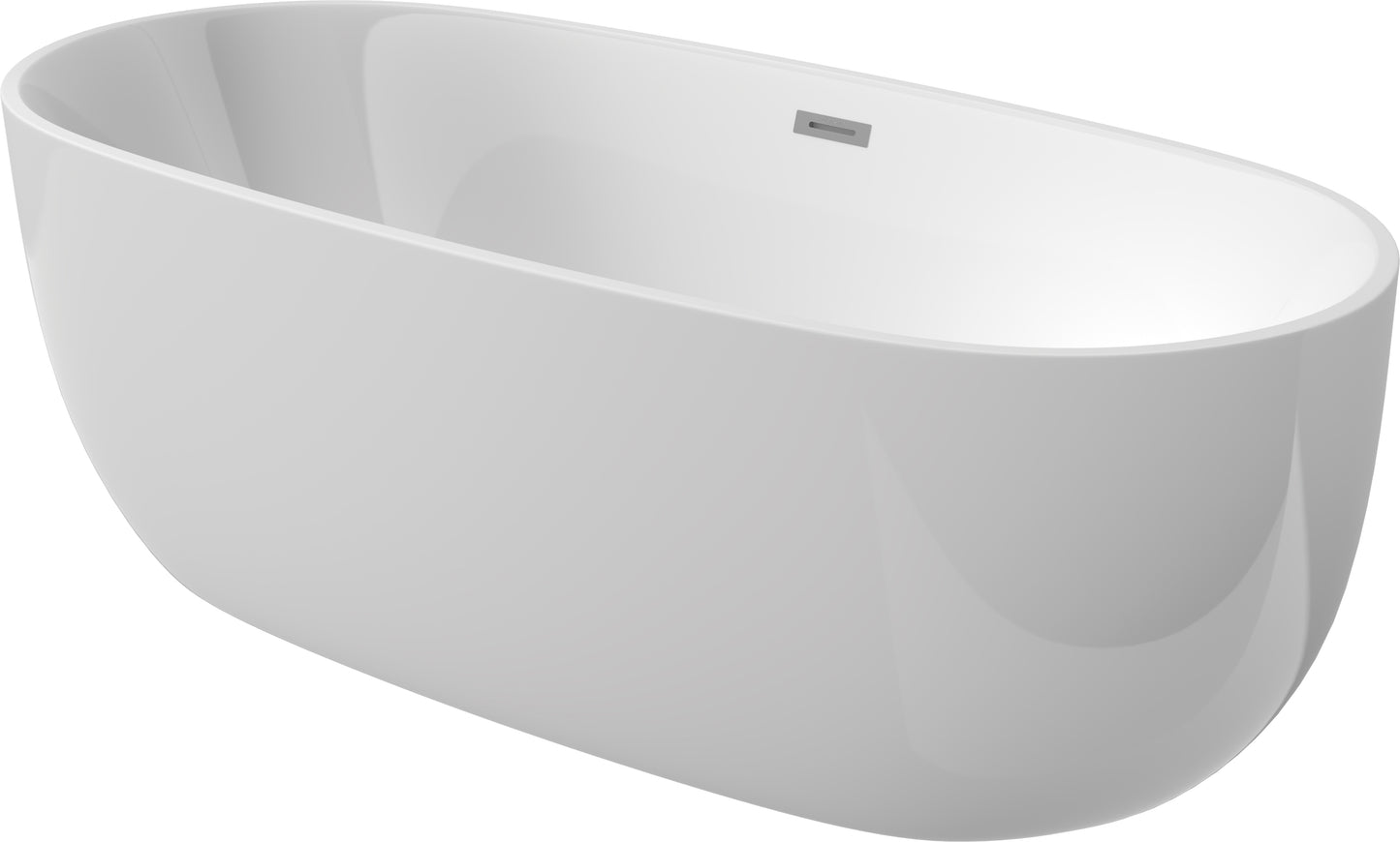 Acrylic bathtub, freestanding, oval - 170 cm