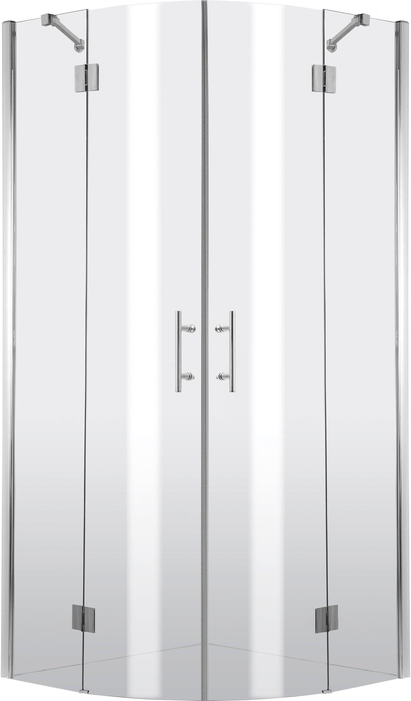 Shower cabin, half round, 80x80 cm - four-sided