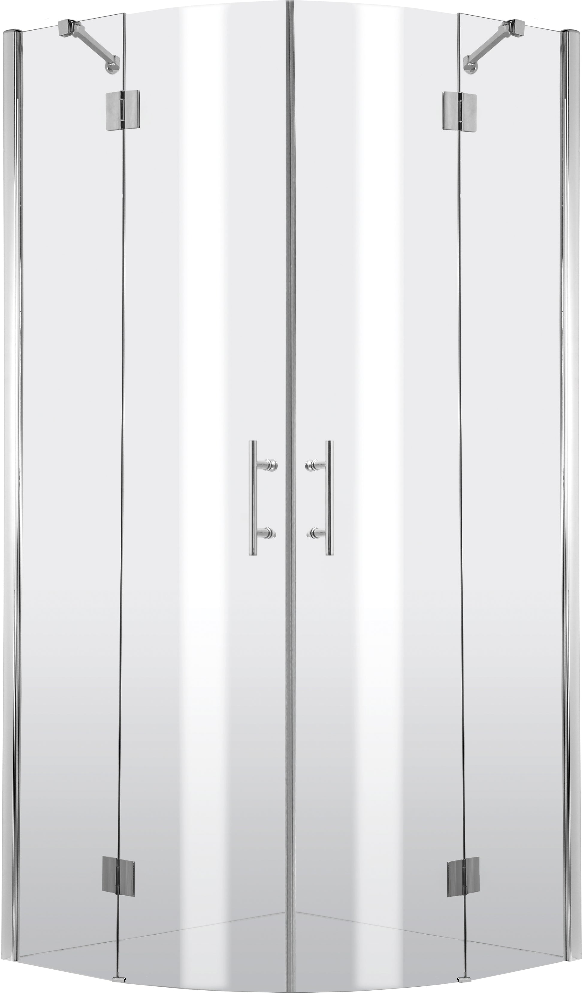 Shower cabin, half round, 80x80 cm - four-sided