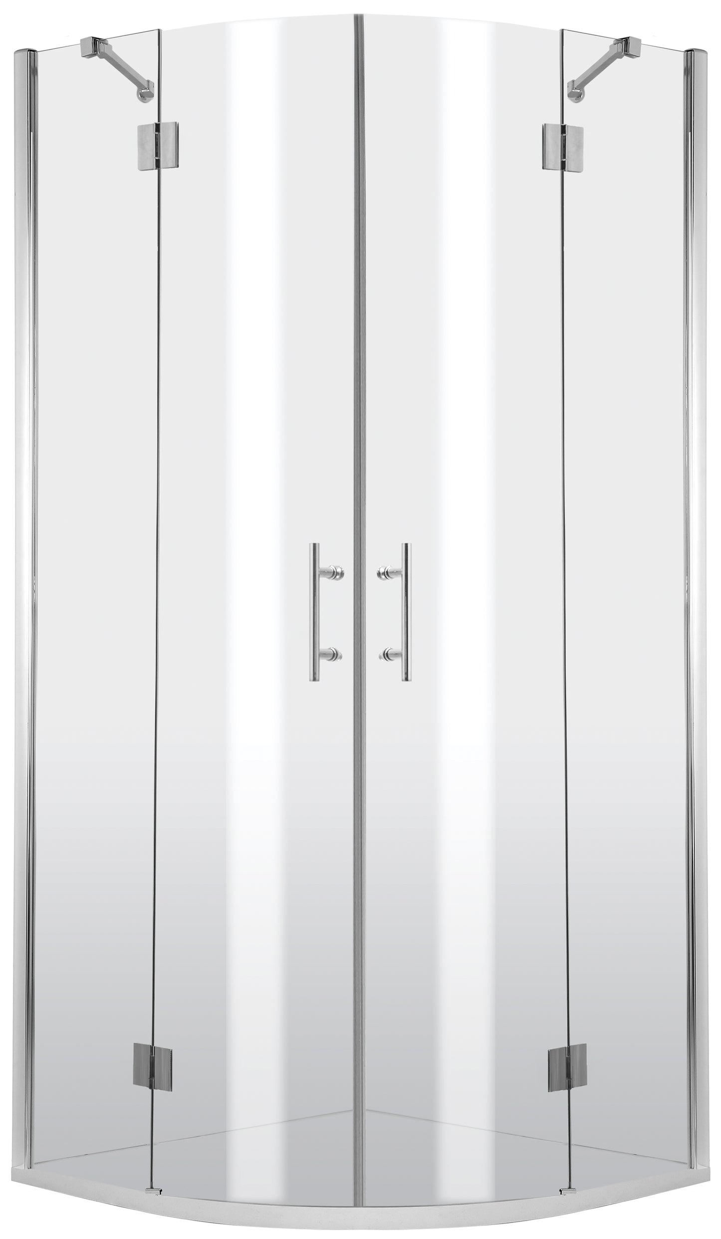 Shower cabin, half round, 80x80 cm - four-sided