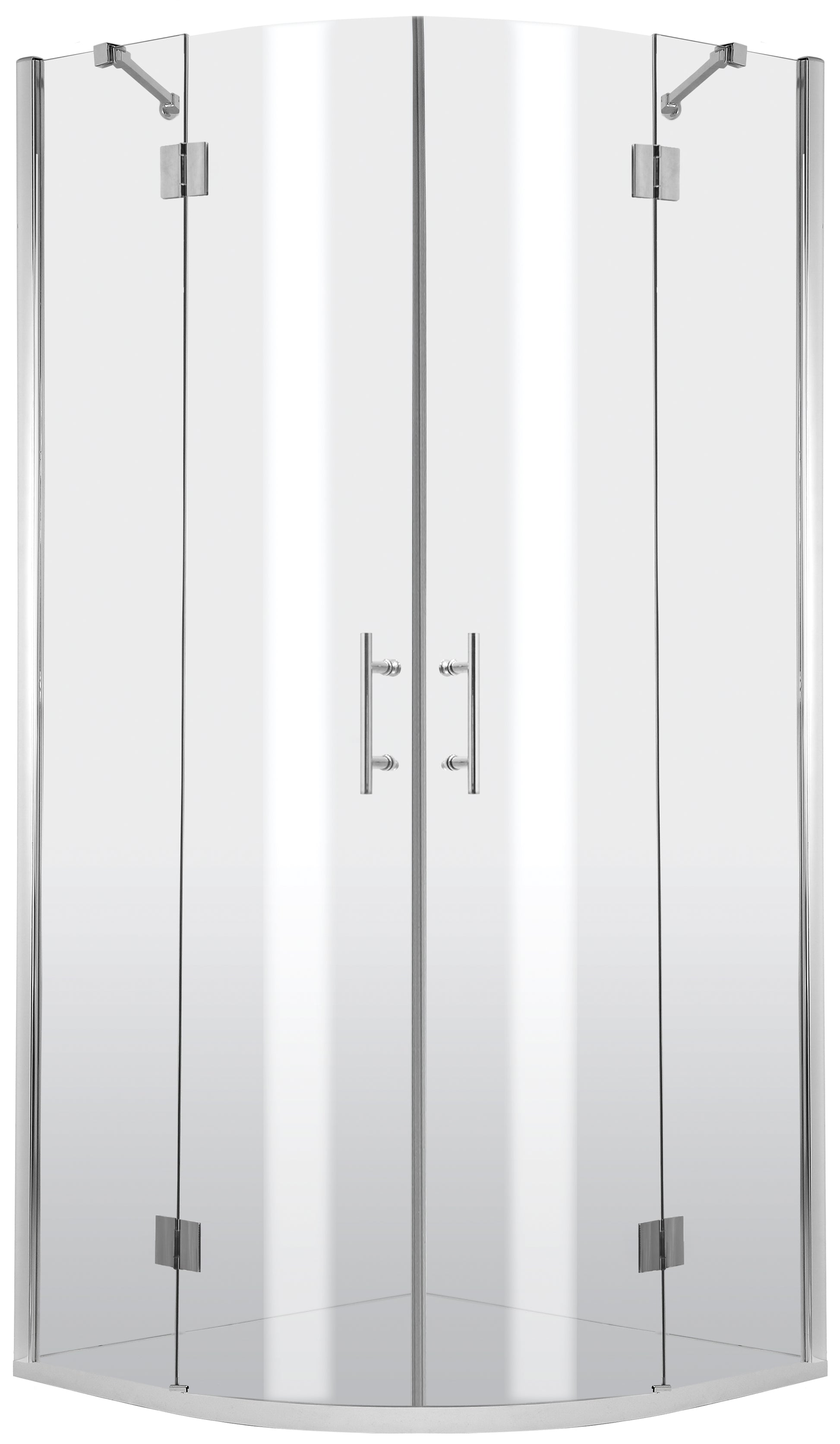 Shower cabin, half round, 80x80 cm - four-sided