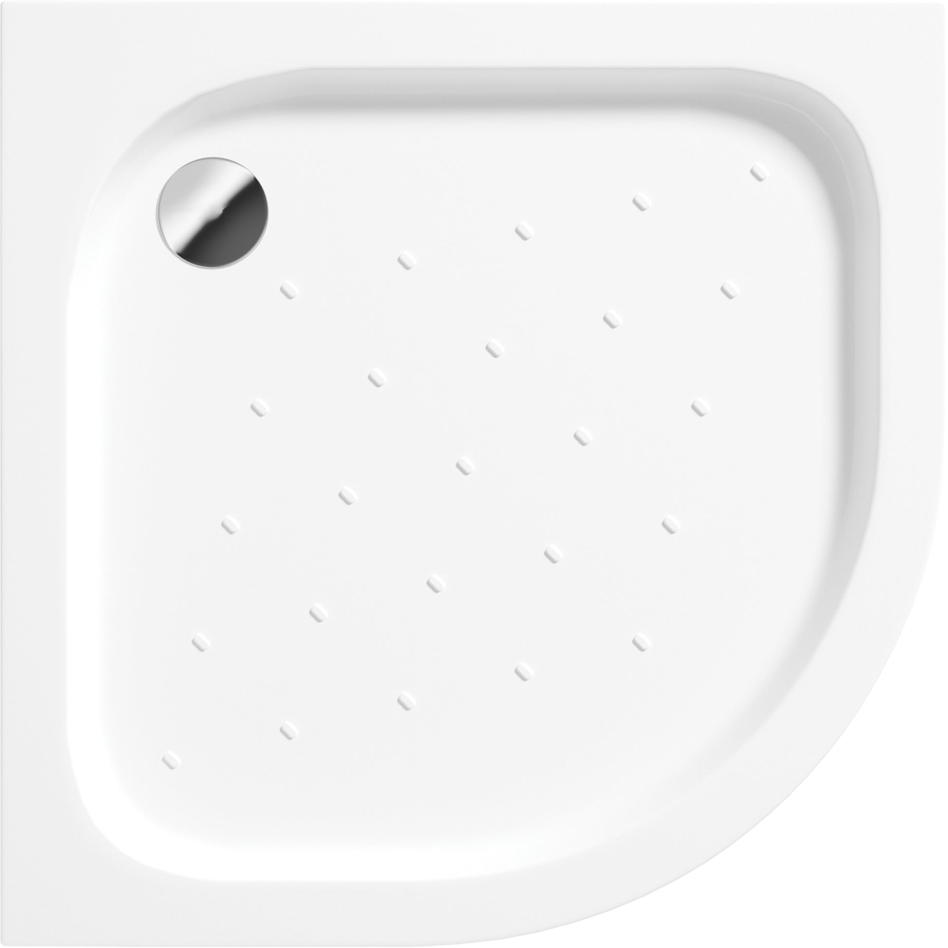 Acrylic shower tray, half round, 80 cm