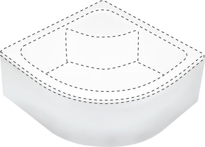 Shower tray cover, half round, 90x90 cm