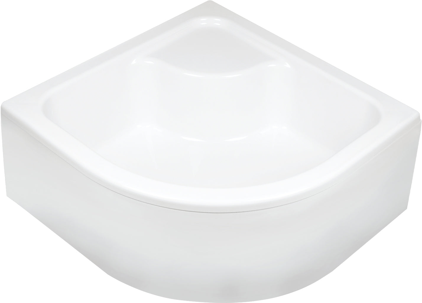 Acrylic shower tray, half round, 90x90 cm - deep