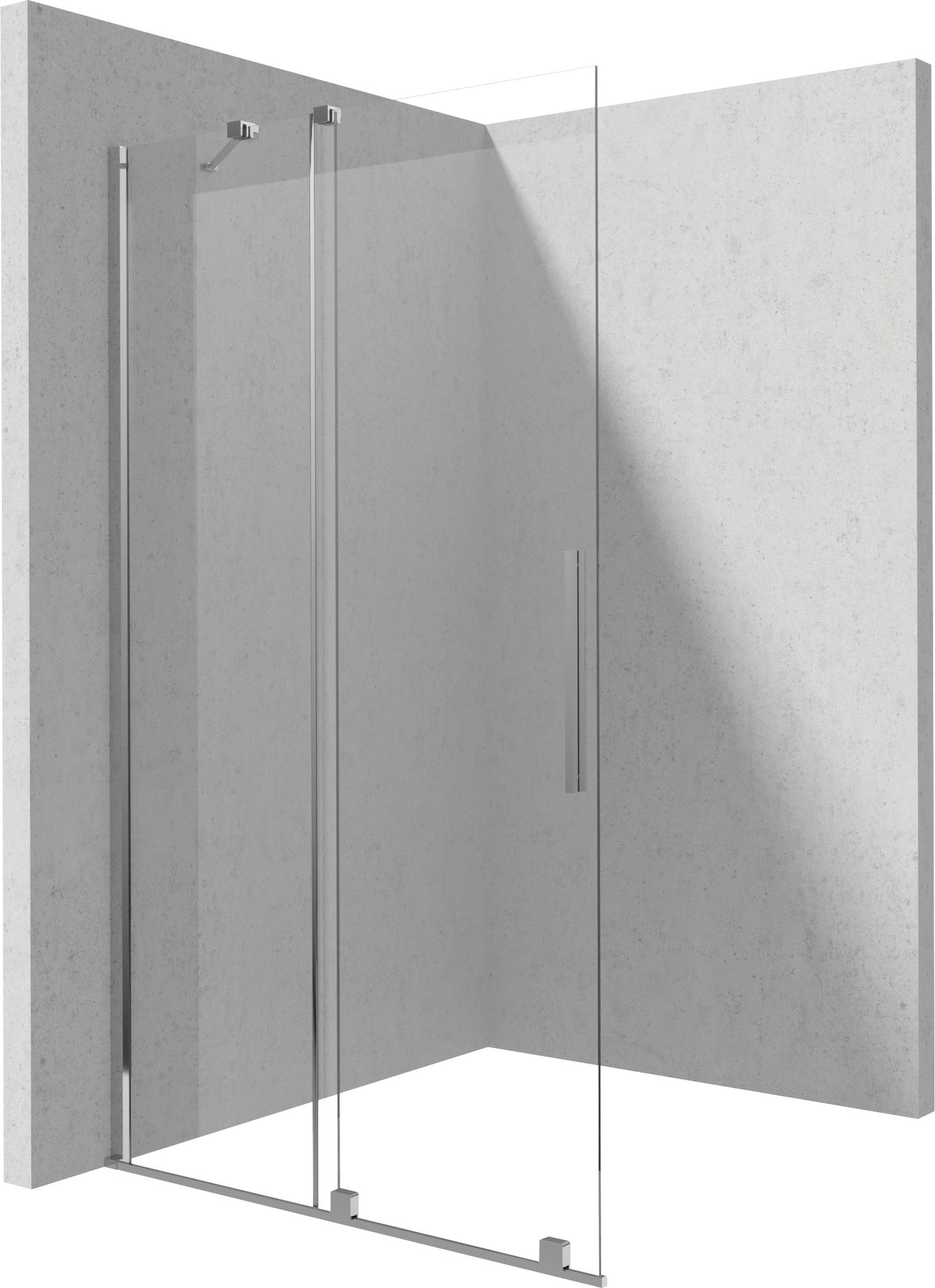Shower wall, walk-in, 80 cm - sliding