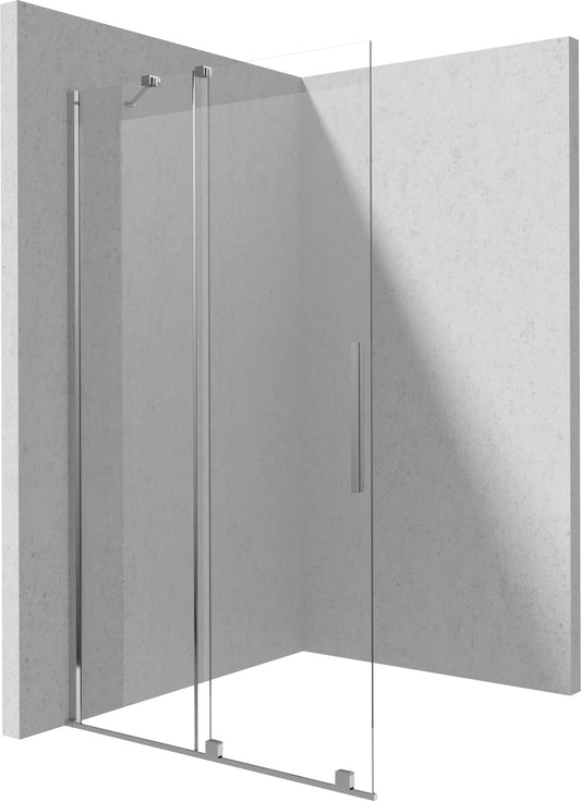 Shower wall, walk-in, 80 cm - sliding