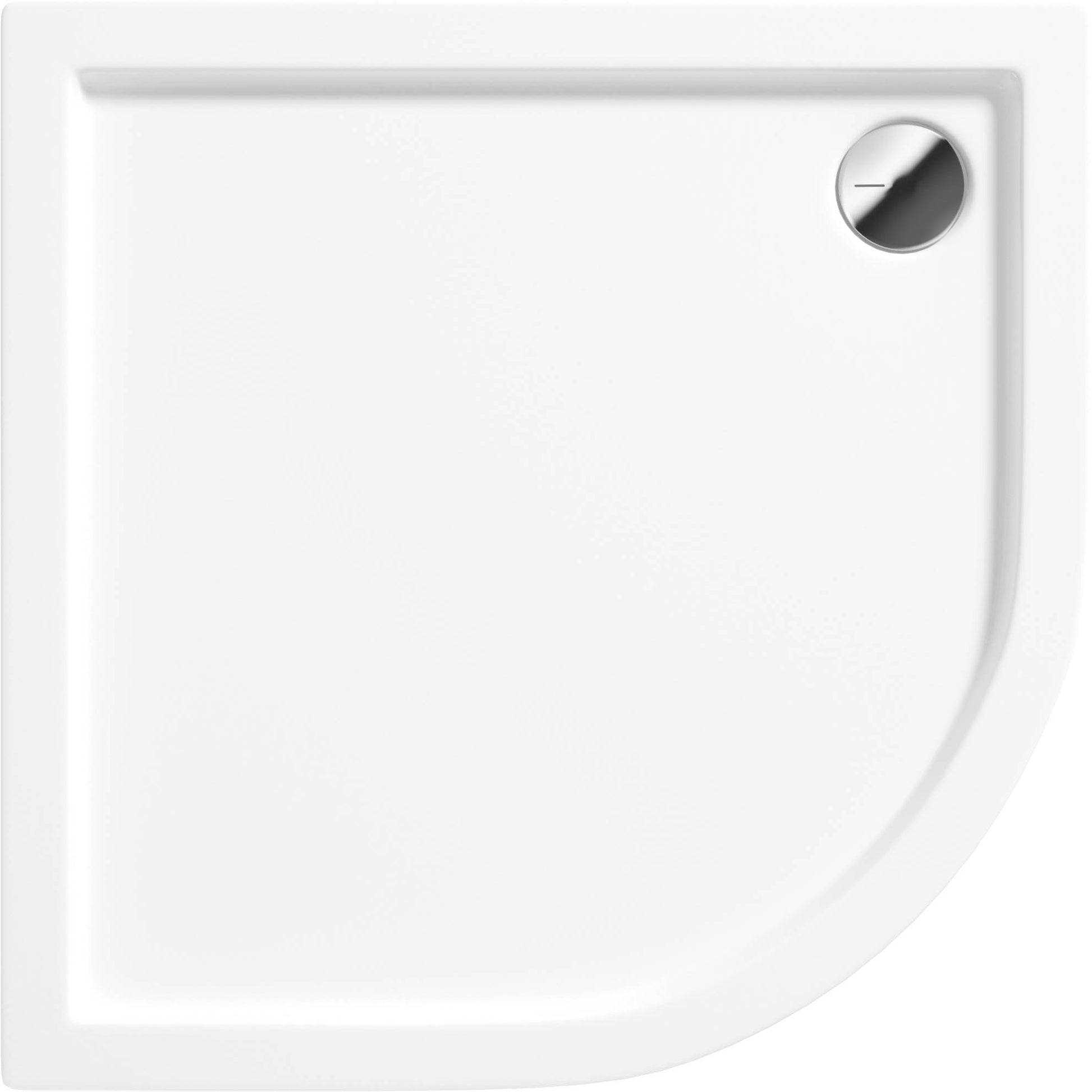 Acrylic shower tray, half round, 90 cm