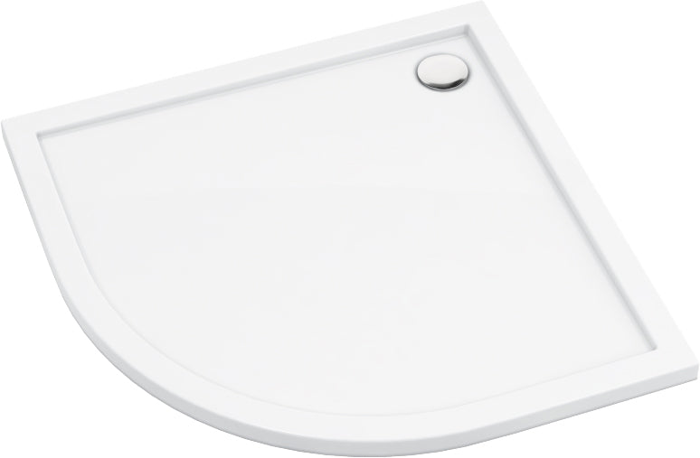 Acrylic shower tray, half round, 80 cm