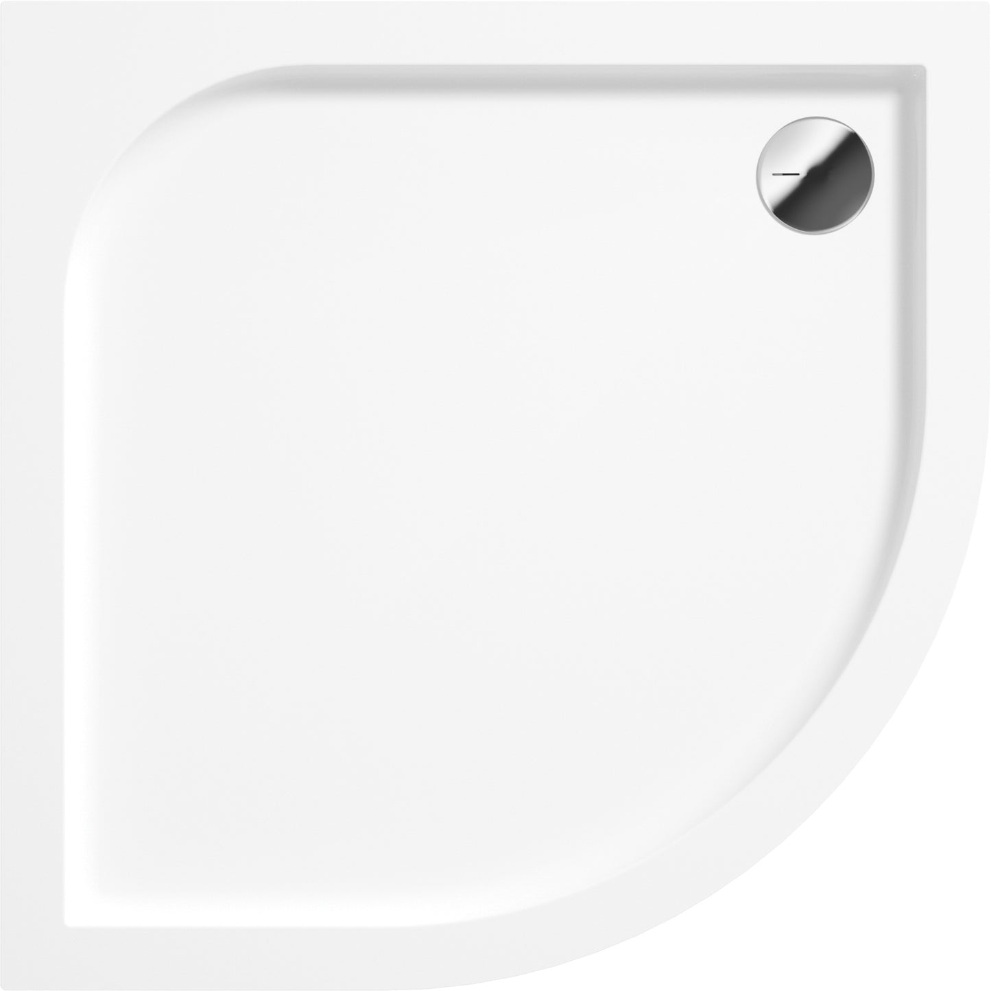 Acrylic shower tray, half round, 80x80 cm