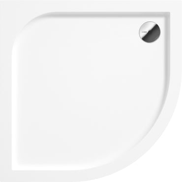 Acrylic shower tray, half round, 80x80 cm