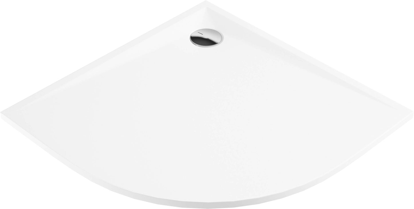 Acrylic shower tray, half round, 90 cm