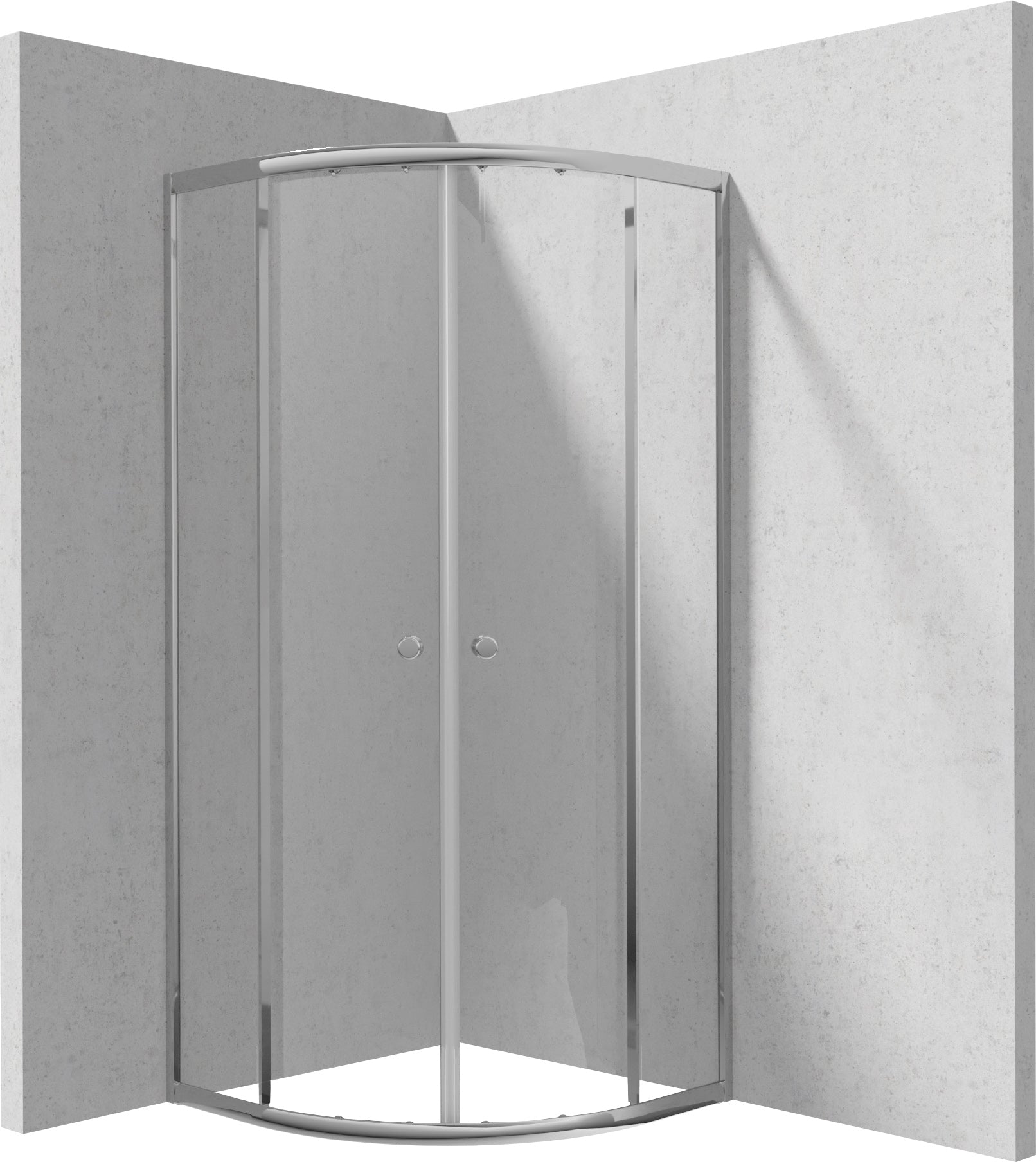 Shower cabin, half round, 90 cm