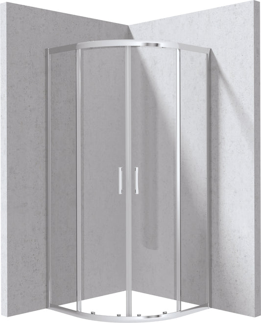 Shower cabin, half round, 80x80 cm