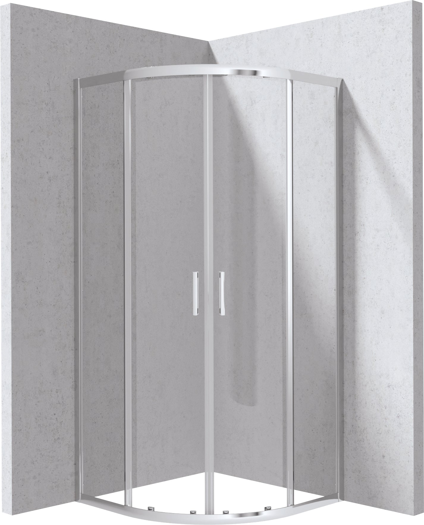 Shower cabin, half round, 90x90 cm