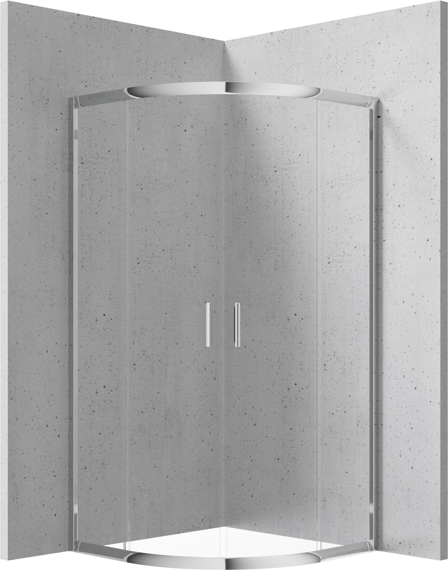 Shower cabin, half round, 90x90 cm
