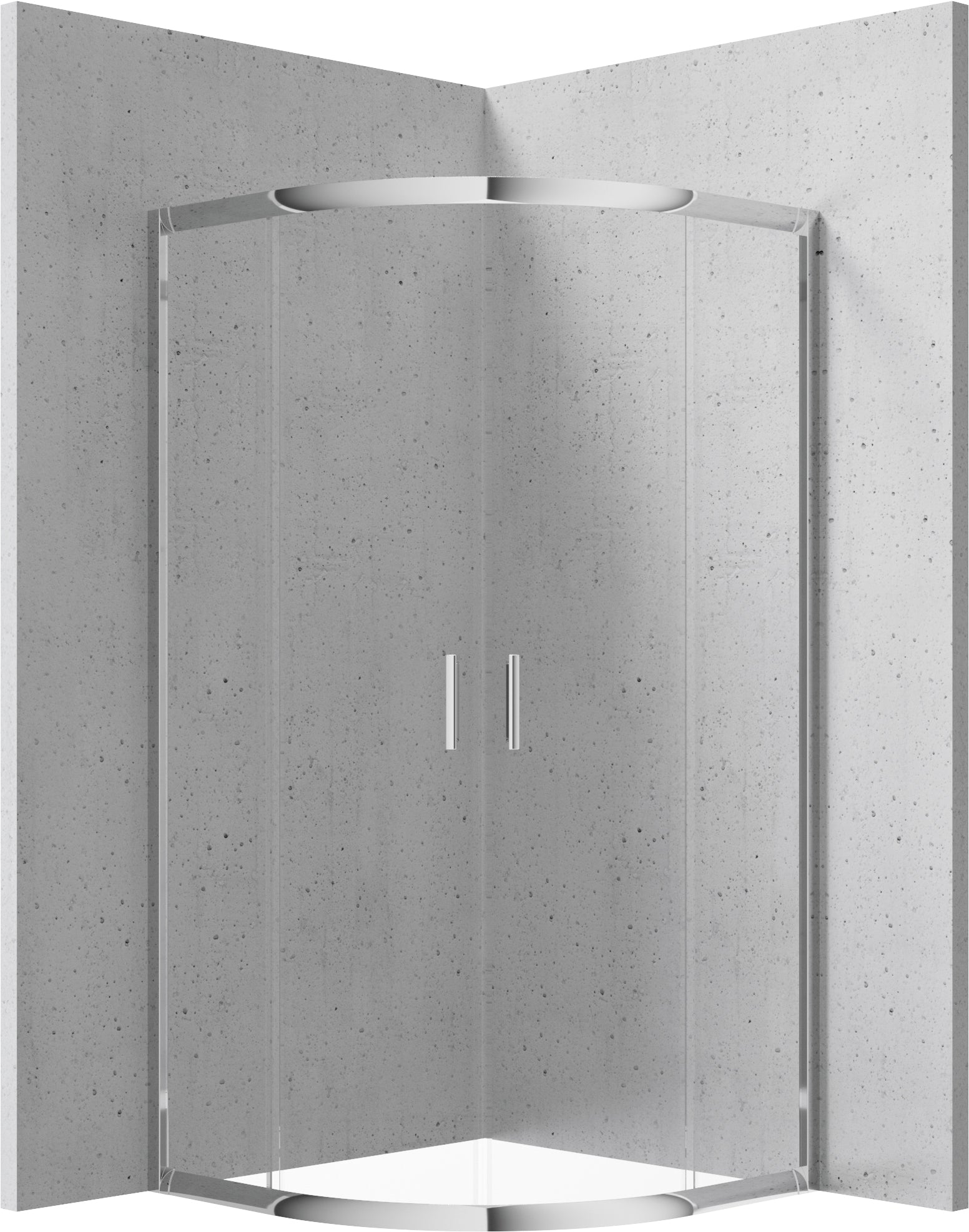 Shower cabin, half round, 90x90 cm