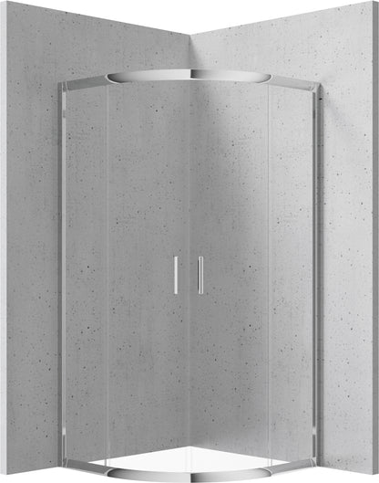 Shower cabin, half round, 80x80 cm