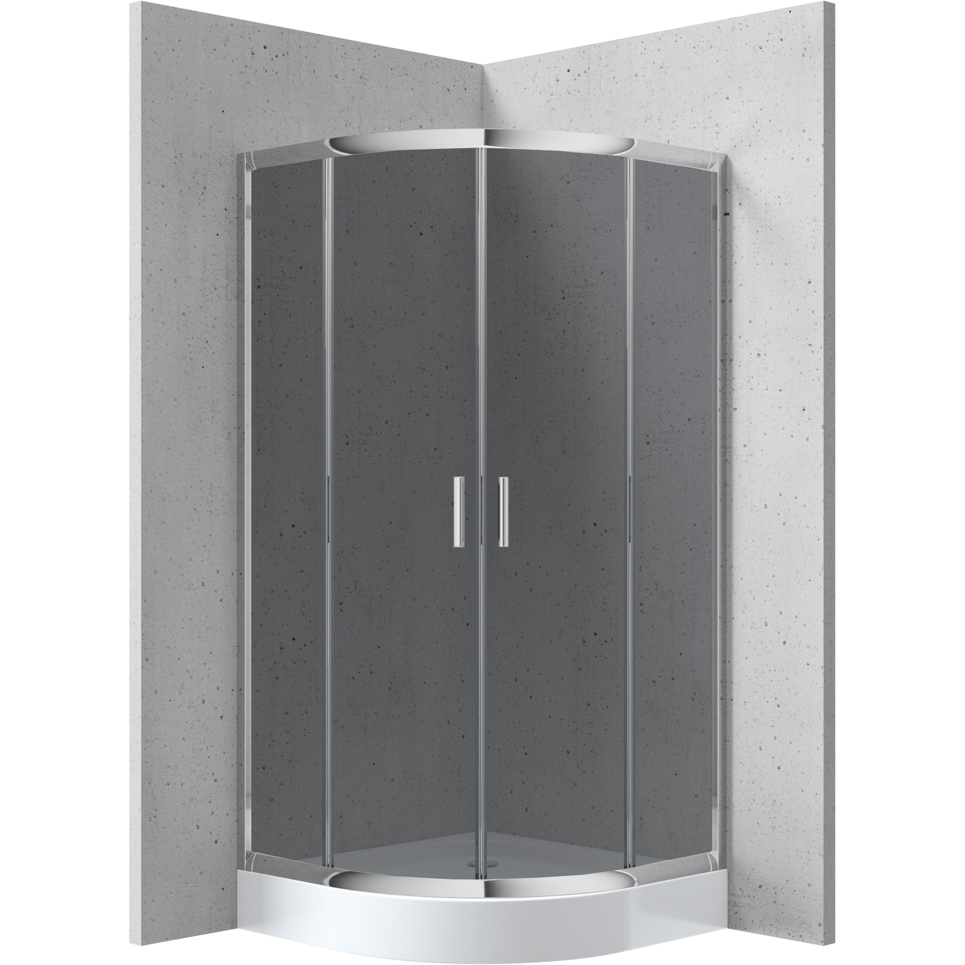 Shower cabin, half round, 80x80 cm