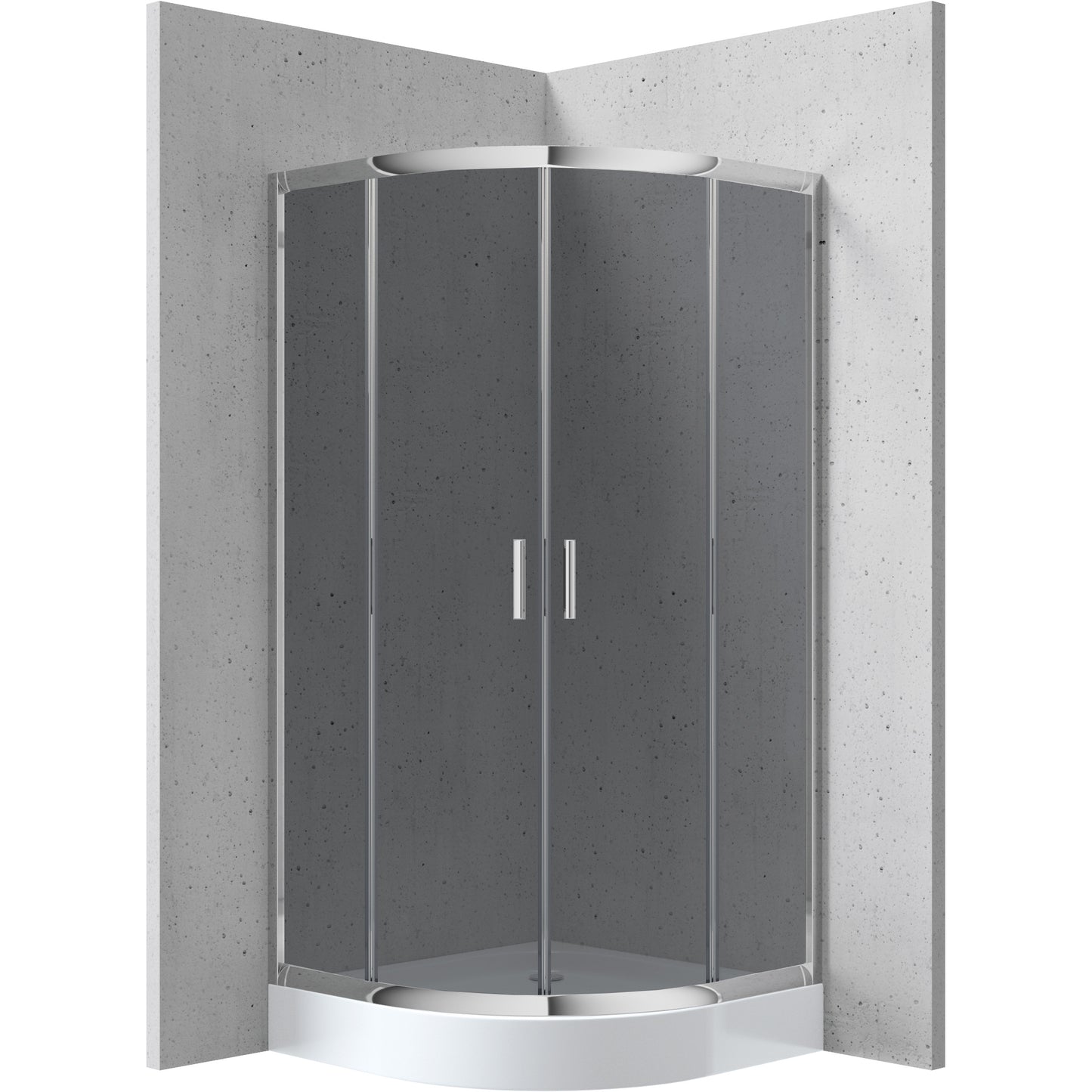 Shower cabin, half round, 90x90 cm