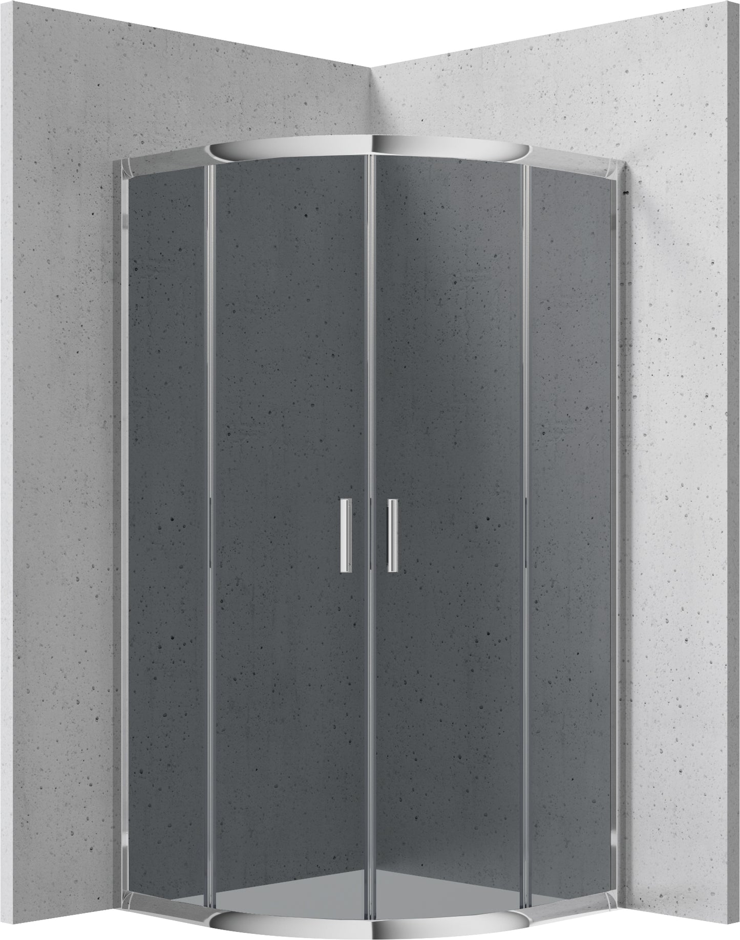 Shower cabin, half round, 80x80 cm