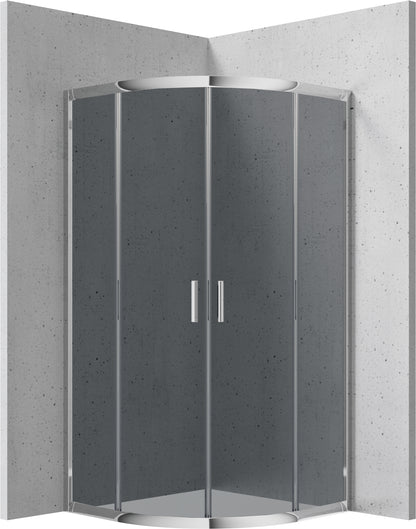 Shower cabin, half round, 80x80 cm