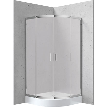 Shower cabin, half round, 80x80 cm - height 170 cm