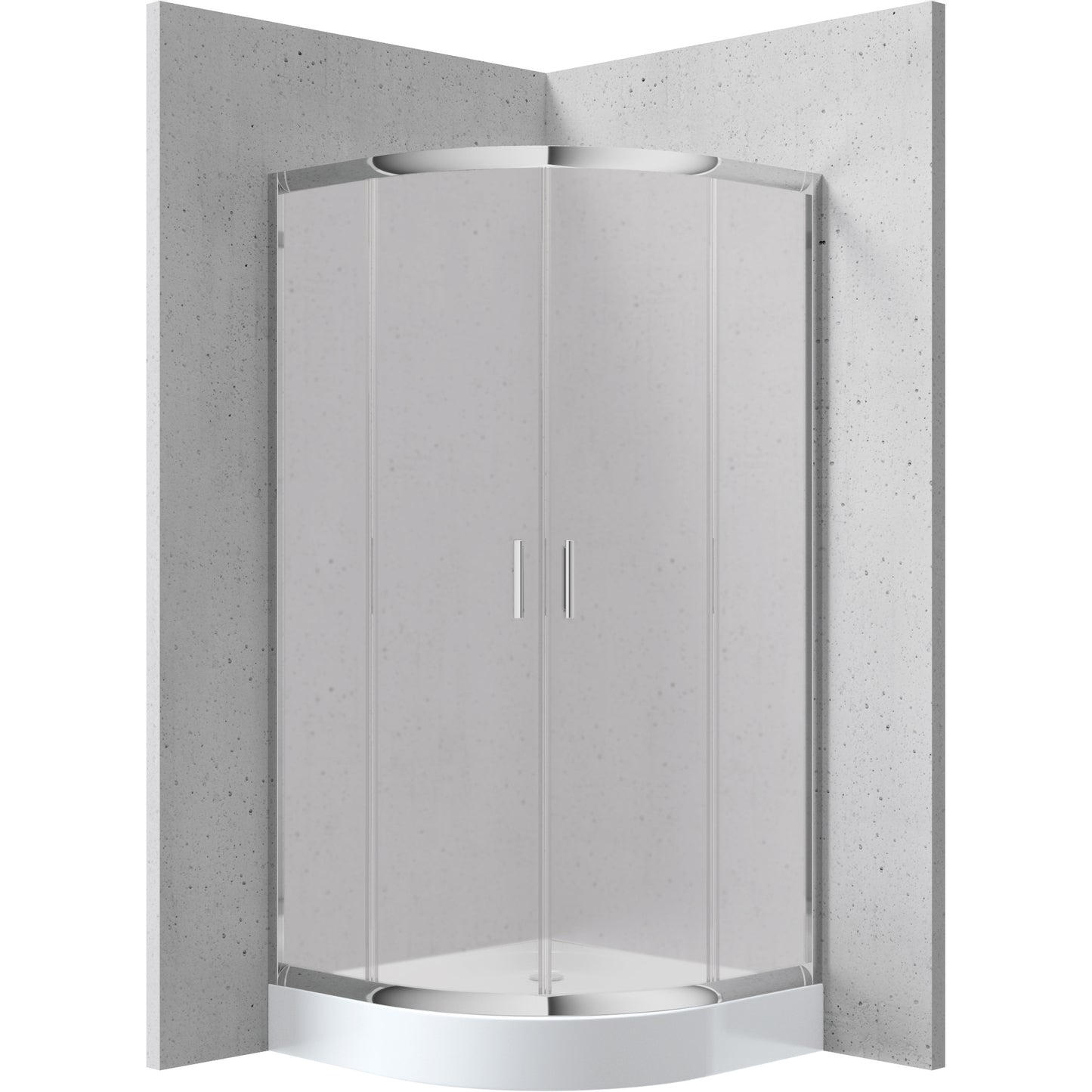 Shower cabin, half round, 90x90 cm