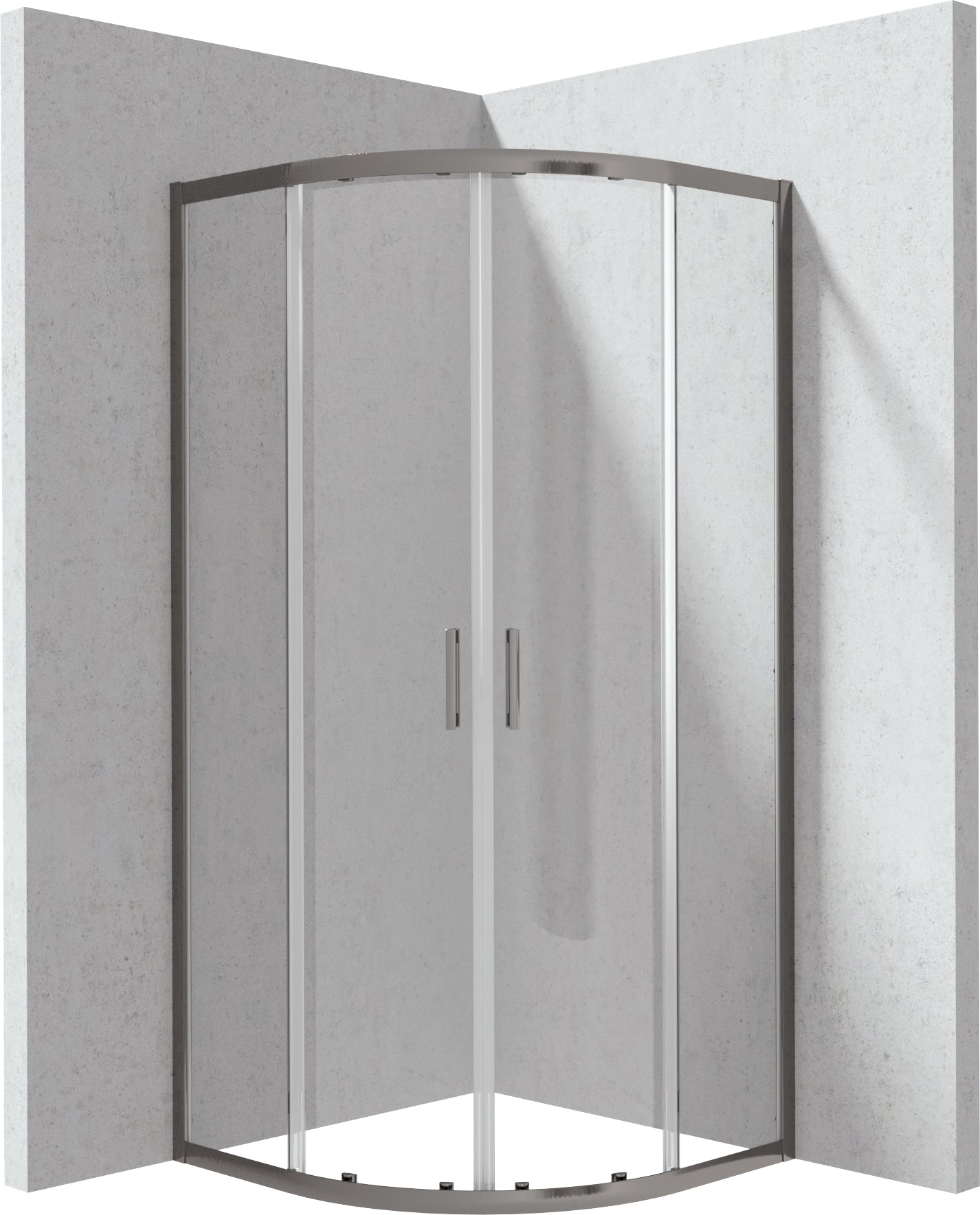 Shower cabin, half round, 80x80 cm