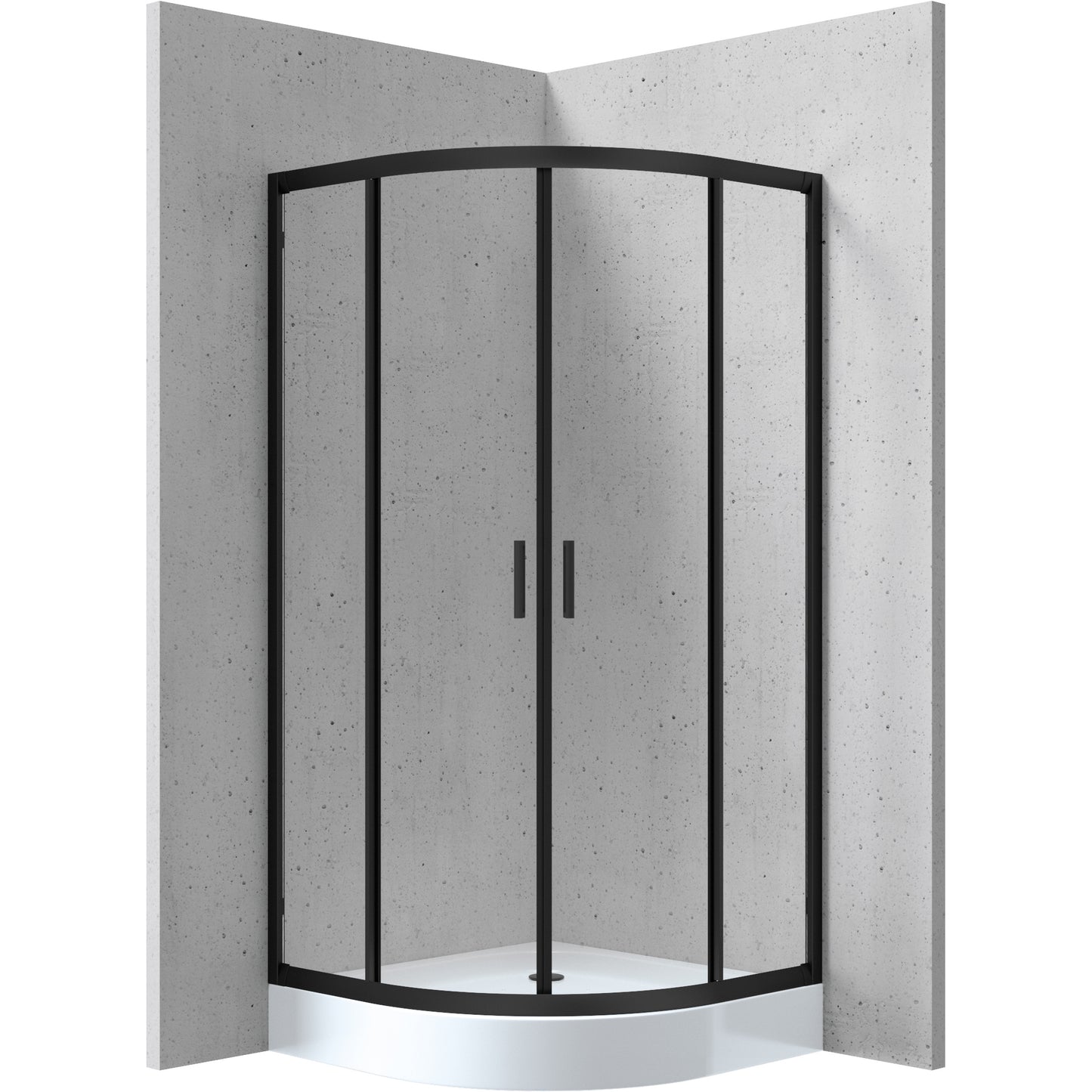 Shower cabin, half round, 80x80 cm